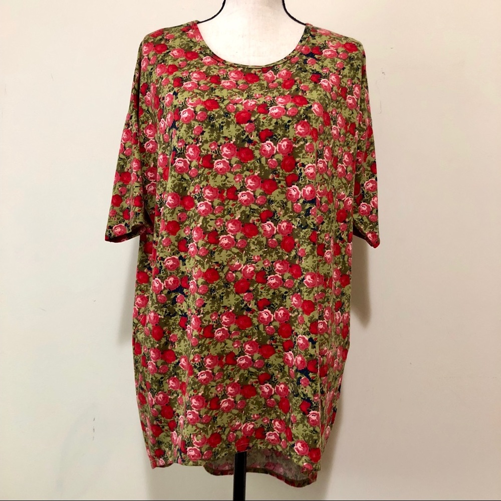 NWT LuLaRoe Irma Rose Shirt Floral Tunic Top SZ S
